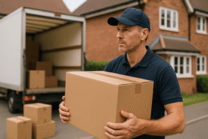 Professional home removals Horsham team carefully moving furniture home removals Horsham
